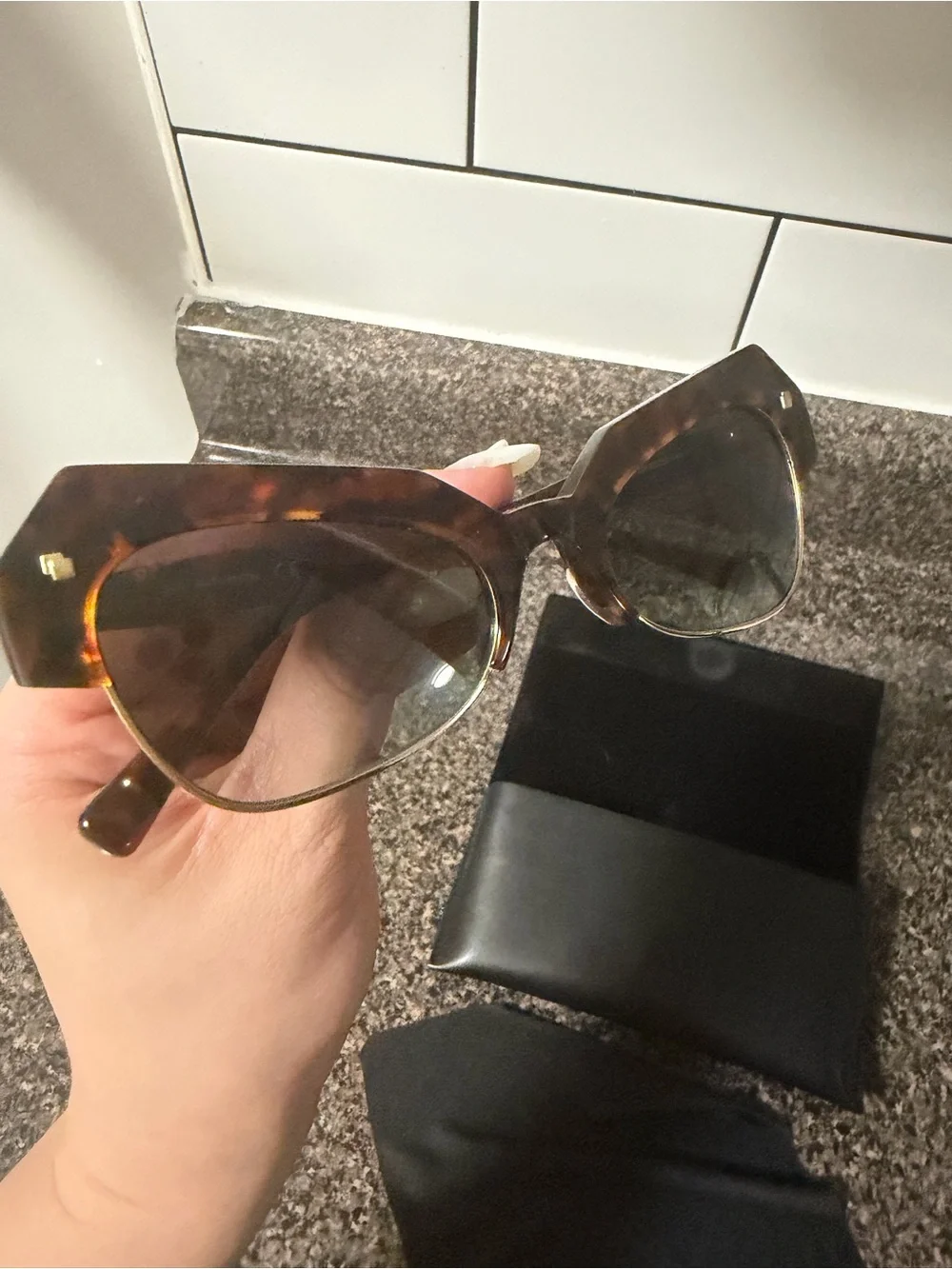 DSQUARED2 Tortoiseshell Cat Eye Sunglasses - Brown/Gold Accents